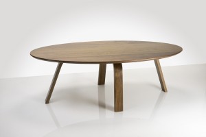 Over the Falls coffee table in American Walnut. 1180 x 590 x 400mm