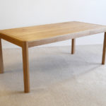 Irvine Desk in solid American White Oak. 1800 x 900 x 740mm. Finger jointed, leather lined drawer.