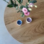 Wonton Coffee Table. Solid American Oak Top Detail
