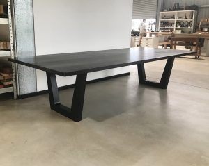 Clairault Dining Table- Handcrafted in Ebonised, Solid American Walnut.