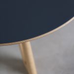 Quarterlight Coffee Table. . Birch Ply top with Smokey Blue Forbo finish