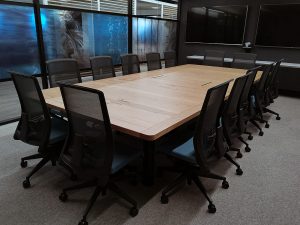 DWER Joondalup, Western Australia. In collaboration with MKDC. Salvaged WA Blackbutt 10 Pax meeting Table. 3750 x 1700 x 740mm
