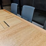 DWER Joondalup, Western Australia. In collaboration with MKDC. Salvaged WA Blackbutt 10 Pax meeting Table. 2900 x 1700 x 740mm