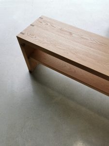 Oak Dovetail Bench with Keyed Dovetails and Shelf