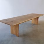 Forest House Dining Table. Handcrafted from French Oak Slabs with Live Edge detail. 3000 x 1050 x 740mm