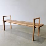 Mel Bench with custom arm detail. Handcrafted for the Shepparton Art Museum in Victoria