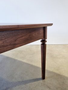 Custom Walnut Desk for an office in Fremantle, Western Australia. Suede Lined Drawers with reticulated power and data.