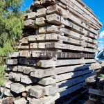 The stack of historic Bunbury jetty Timber we used for the construction of the counter.